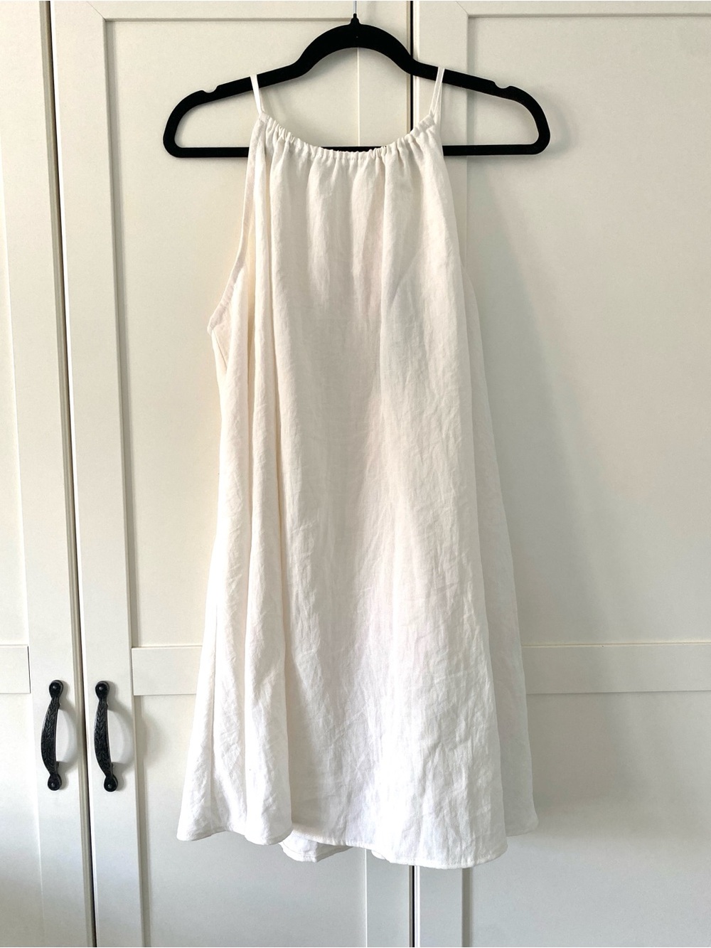 NWT H&M White Minimalist Sleeveless Halter Style Swing Dress Size M